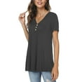 thumbnail image 2 of Anygrew Womens Summer Short Sleeve Tunic Tops Loose Fit Casual Blouses, 2 of 7