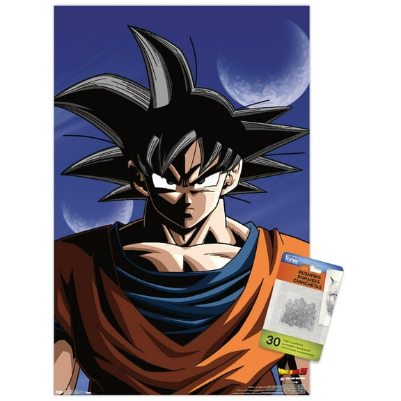 Dragon Ball Z - Goku Wall Poster with Push Pins, 14.725" x 22.375"