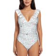 thumbnail image 1 of Math Homework Women Printed One Piece Swimwear Sexy Backless Swimsuit V Neck Summer Beach Wear Homework Math School College, 1 of 5