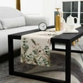 thumbnail image 5 of Christmas Cotton Linen Small Table Runner 13 x 60 inch Xmas Botanical Pinecone Eucalyptus Leaves Rustic Non-slip Rectangular Dining Table Decor for Wedding Party Holiday Dinner, 5 of 8