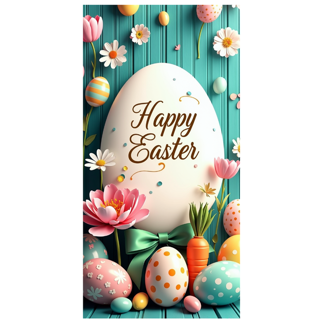 Happy Easter Egg Banner Colorful Spring Decorations Backdrop Festive Party Supplies Photography Props Background Celebration Decor