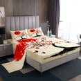thumbnail image 1 of Erosebridal Red Sun Sheet Set Queen, Flower Tree Bedding Sets Queen Size, Cartoon Butterfly Decor 4-Piece, 1 of 6