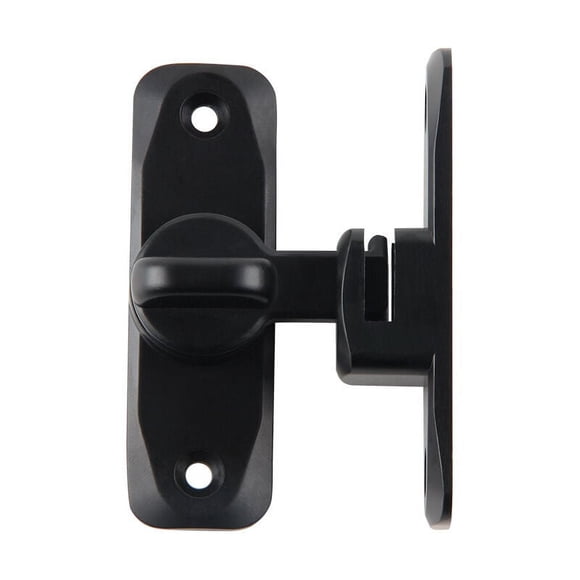 Flip Gate Latches Hardware For Garage, Corrosion Resistance 90_180 Degree Mounting Zinc Alloy Sliding Door Lock, Door Security For Garden, Bathroom, Barn Door (Black)