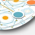 thumbnail image 3 of Designart 'Retro Minimal Patttern In Orange And Bluye Mid-Century Modern Wall Clock, 3 of 4