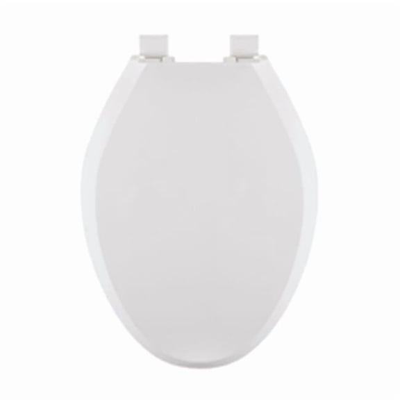 Centoco Elongated Closed Front White Plastic Toilet Seat with Slow Close