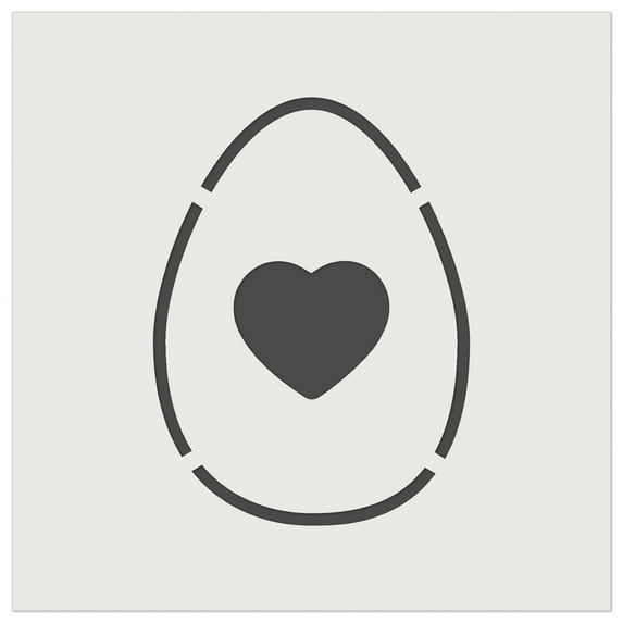 Heart in Egg DIY Cookie Wall Craft Stencil - 7.0 Inch