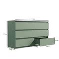 thumbnail image 2 of Aukfa Modern 6-Drawer Dresser Chest of Drawers Storage Cabinet for Bedroom Living Room, Green, 2 of 8
