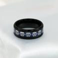 thumbnail image 5 of Punk Skull Rings Black Matching Rings Couple Rings Blue Cz Wedding Ring for Women, 5 of 7