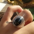 thumbnail image 6 of Black Onyx Sterling Silver Ring: Arabic Style Mens Jewelry, 6 of 10