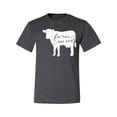 thumbnail image 2 of Wild Bobby, Farm Raised Cow Animal Lover Men's Graphic T-Shirt, Heather Black, 2XL, 2 of 3