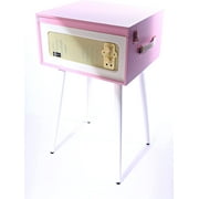 Arkrocket Discovery Bluetooth Record Player with Speakers & Removable Legs (Pink White)