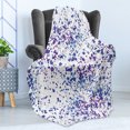 thumbnail image 4 of Abstract Soft Flannel Fleece Throw Blanket, Splattered Paint Drops on Plain Background Watercolor Pattern Grunge Effect, Cozy Plush for Indoor and Outdoor Use, 60" x 80", Multicolor, by Ambesonne, 4 of 5