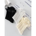 thumbnail image 6 of Ruffle Socks Frilly Lace Cute Lolita Style Cotton Breathable Socks for Women 3 Pairs, 6 of 8