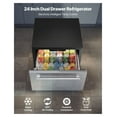 thumbnail image 2 of 24 Inch Drawer Refrigerator, Stainless Steel Dual Drawer Fridge, 4.9 cu.ft Under Counter Refrigerator for Home, Office, Outdoor Kitchen, Adjustable Temperature, 2 of 9