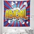 thumbnail image 1 of Abigail Tapestry, Retro Comic Book Style Female Name with Cartoon Effects on Abstract Pop Background, Fabric Wall Hanging Decor for Bedroom Living Room Dorm, 5 Sizes, Multicolor, by Ambesonne, 1 of 1