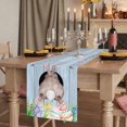 thumbnail image 2 of Table Runners 90 Inches Long Dress Scarves, Easter Bunny Farmhouse Coffee/Dining/Kitchen Table Runner for Living Room, Eggs Cute Rabbit Purple Wooden Grain Rustic 13x90 Inch, 2 of 9