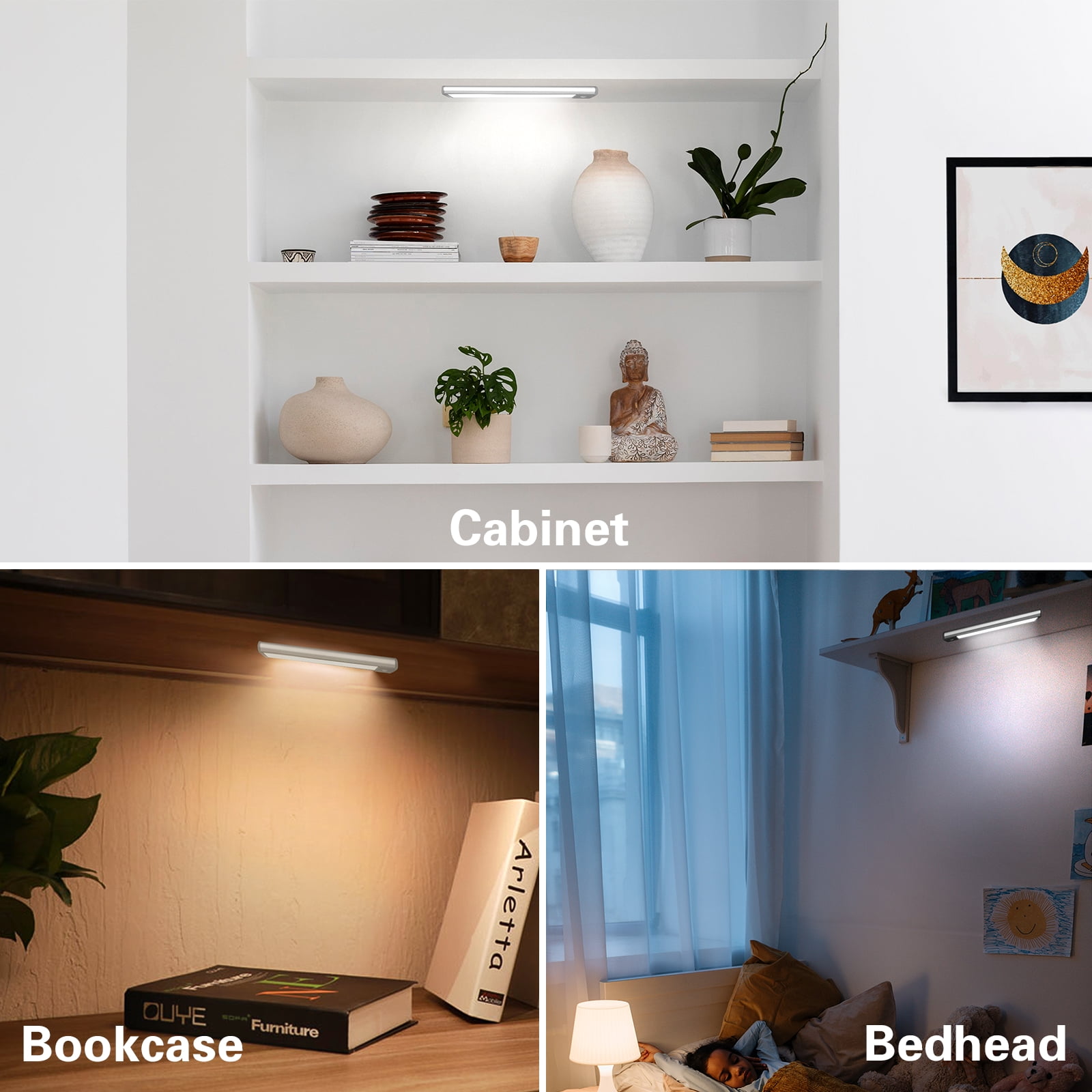 Lepotec 35LED Under-Cabinet Lights, Wireless Motion Sensor 4-Mode Night Lighting