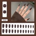 thumbnail image 1 of Uñas postizas HUOGUO White Lines Dark Style para niñas x24, 1 of 5