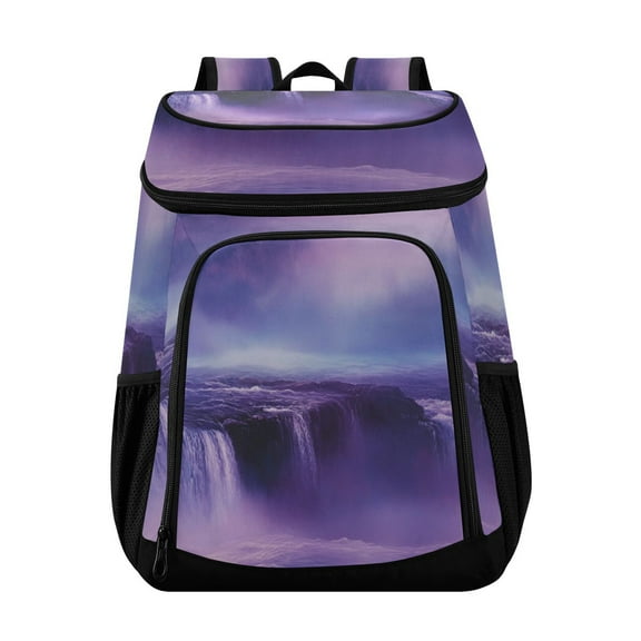 36 Can Capacity Insulated Backpack Cooler Lunch Bag for Picnics, Camping The Purple Water