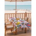 thumbnail image 2 of Outdoor Tablecloth with Umbrella Hole for Patio/Picnic/Party/Camping, Children's Day Waterproof Table Cloth Rectangle Table Cover Washable, Cartoon Cute Watercolor Truck Flower Pink (52"x 70"), 2 of 8