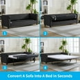 thumbnail image 4 of MUZZ Sleeper Sofa with Pull out Couch, Queen Size Convertible Sofa Bed with Mattress, USB Ports & Cup Holder, Dark Grey, 4 of 10