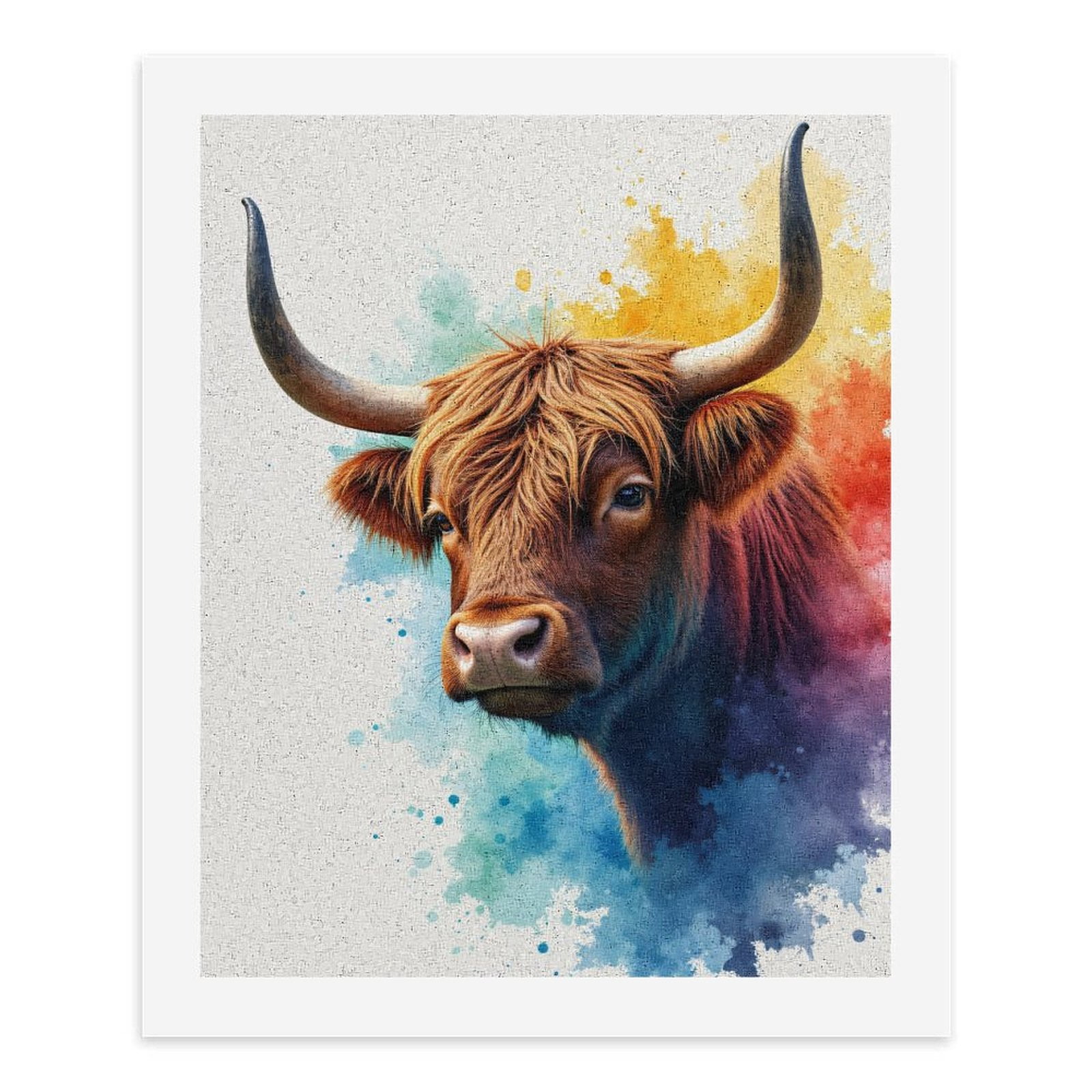 Paint By Numbers Kit for Adults Beginner - DIY Cow Colorful Art Splash Painting Canvas Painting Kits for Adults, Frameless Paint By Number for Adults for Home Wall Decor 16x20 Inch