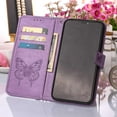 thumbnail image 5 of Dteck Google Pixel 7 Wallet Case, Magnetic Closure Flip PU Leather Wrist Strap Credit Card Holder Slots With Kickstand Butterfly Patterned Shockproof Cover For Google Pixel 7, Lightpurple, 5 of 10