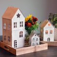 thumbnail image 4 of Main Street Town House Candle Lanterns, Set of 3, Vintage Style, Heart and Star Details, Rustic White, Metal, 13.75, 8.25 and 5 Inches Tall, 4 of 6