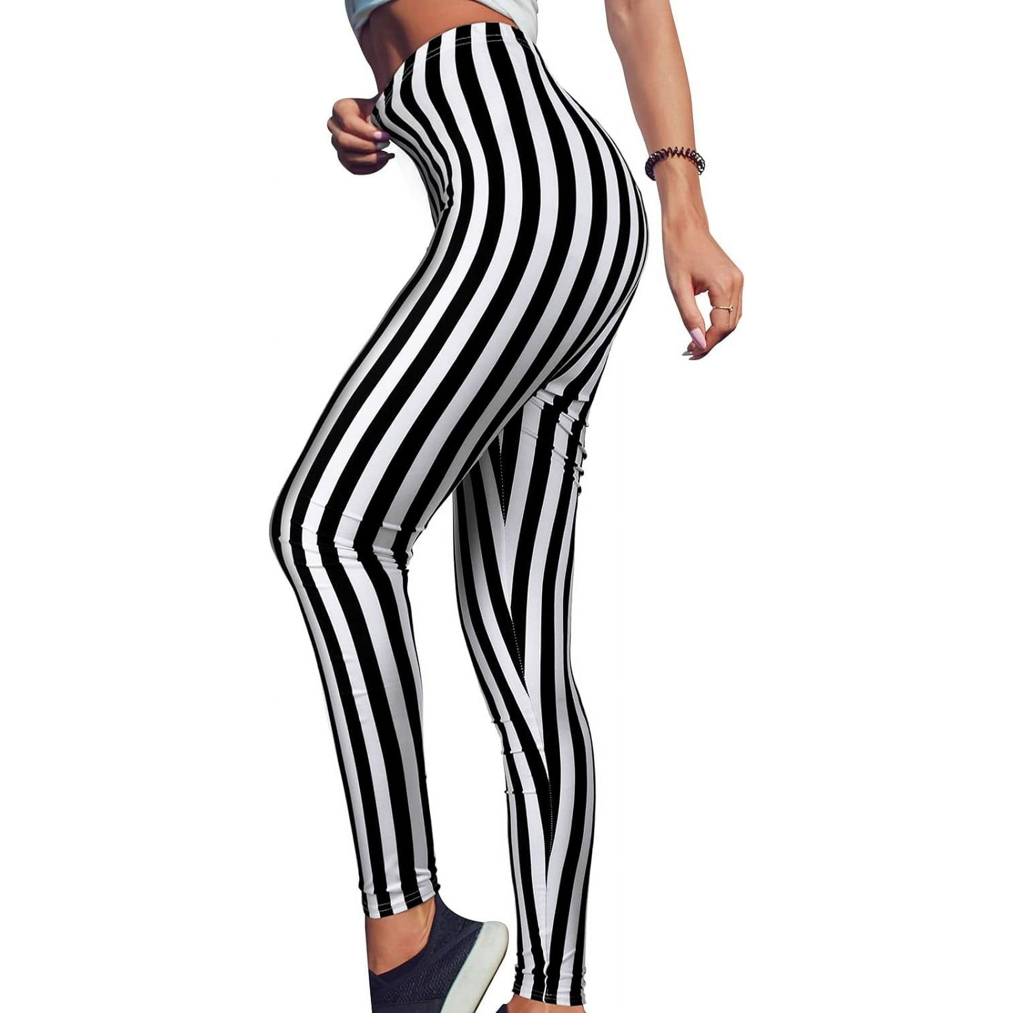 Leggings black and white striped hotsell