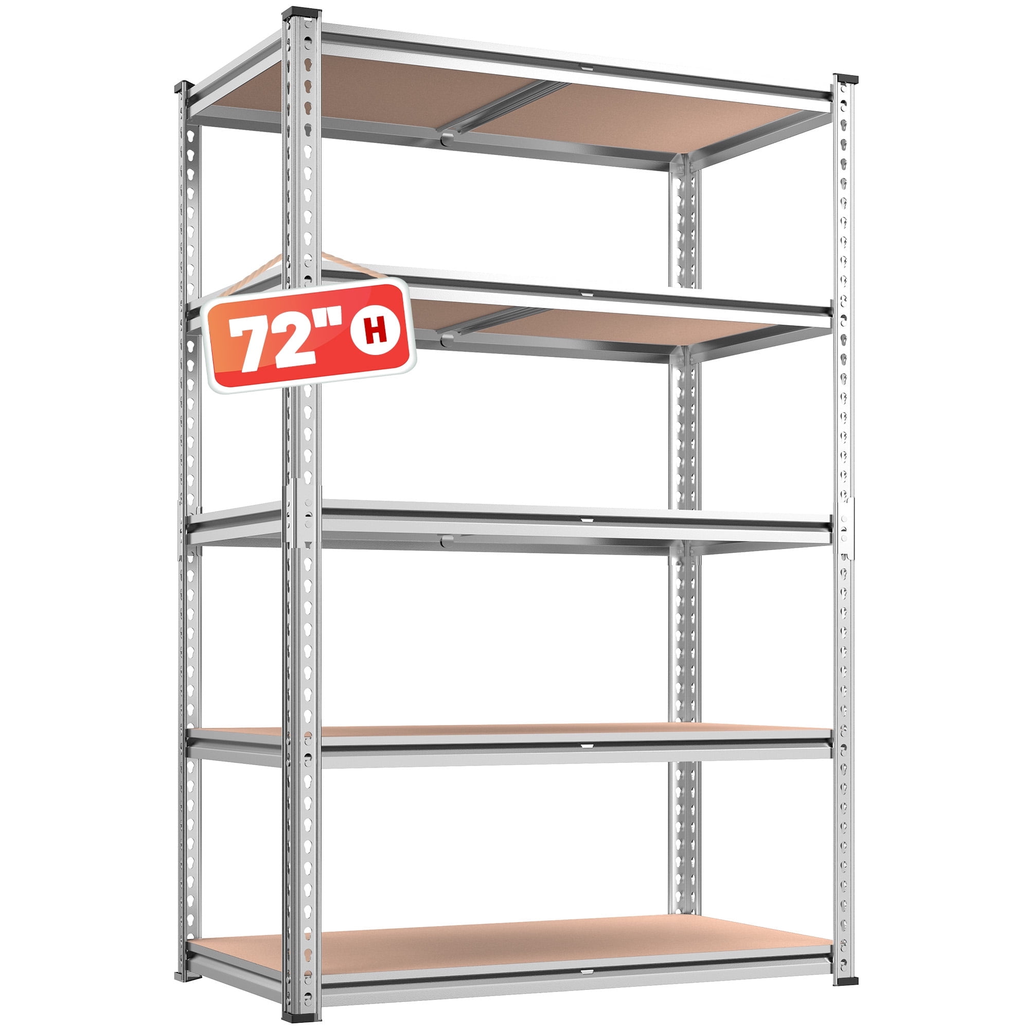 Reibii 5-Tier Adjustable Garage Shelf, 72" H, Galvanized photo 6