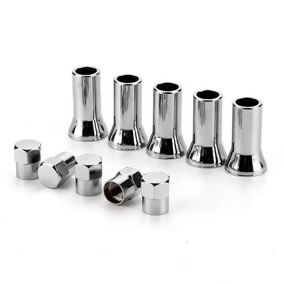 4x Silver Chrome Valve Stem Sleeves Tire Air Cap Covers Car/Truck/Bicycle TR414