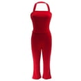 thumbnail image 4 of Women Sexy 2 Piece Shorts Sets Outfits Backless Crop Tops Bodycon Flared Pants Outfits Clubwear Romper Insulated Bib Overalls for Women Lawyer Suits for Women Formal Jumpsuits for Women Elegant Casual, 4 of 7