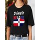 thumbnail image 1 of Camiseta de mujer con texto y estampado de bandera, 100 % algodón, deportiva e informal, moderna y versátil, ideal para cualquier ocasión., 1 of 6