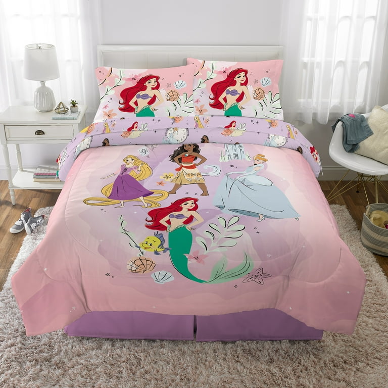 Disney Princess Kids Full Bed in a Bag Comforter and Sheets