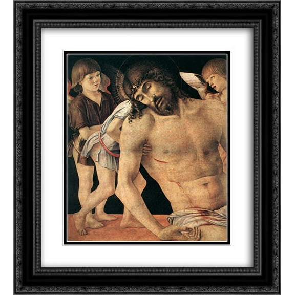 Giovanni Bellini 2x Matted 20x22 Black Ornate Framed Art Print 'Pieta [detail]'