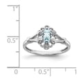 thumbnail image 2 of 925 Sterling Silver Polished Aquamarine and Diamond Ring Size 5 2mm Wide Ring for Women, 2 of 2