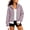 Purple, variant on TEMOFON Women's Color Block Cropped Zip Up Hoodie Oversized Long Sleeve Full Zip Hooded Sweatshirt Jacket with Kangaroo Pocket