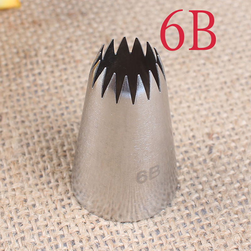 6B Stainless Steel Icing Nozzle Decor Tip Cake Baking Pastry Decor.J