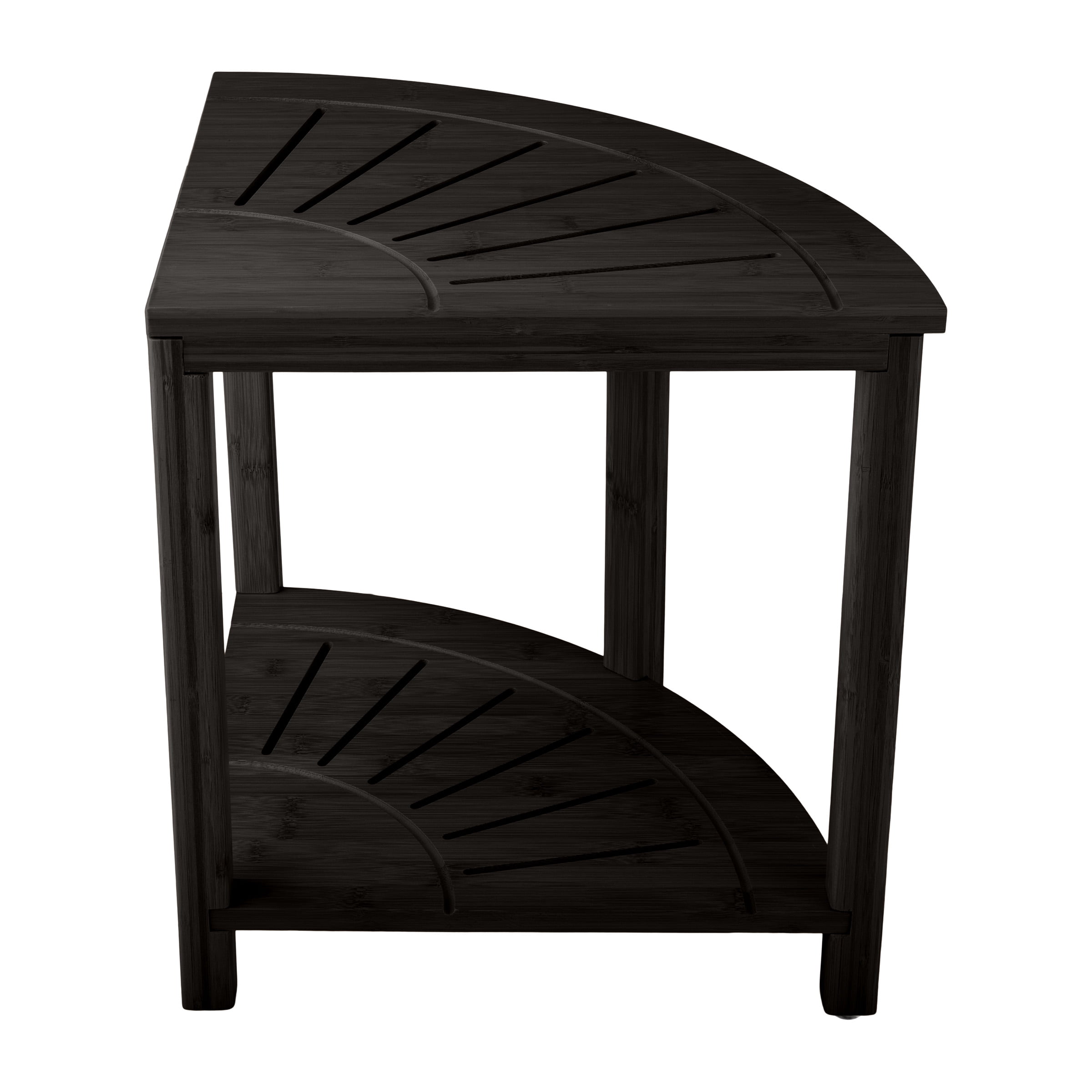 Lavish Home Corner Shower Bench, Black, Water Resistant, Bamboo Construction