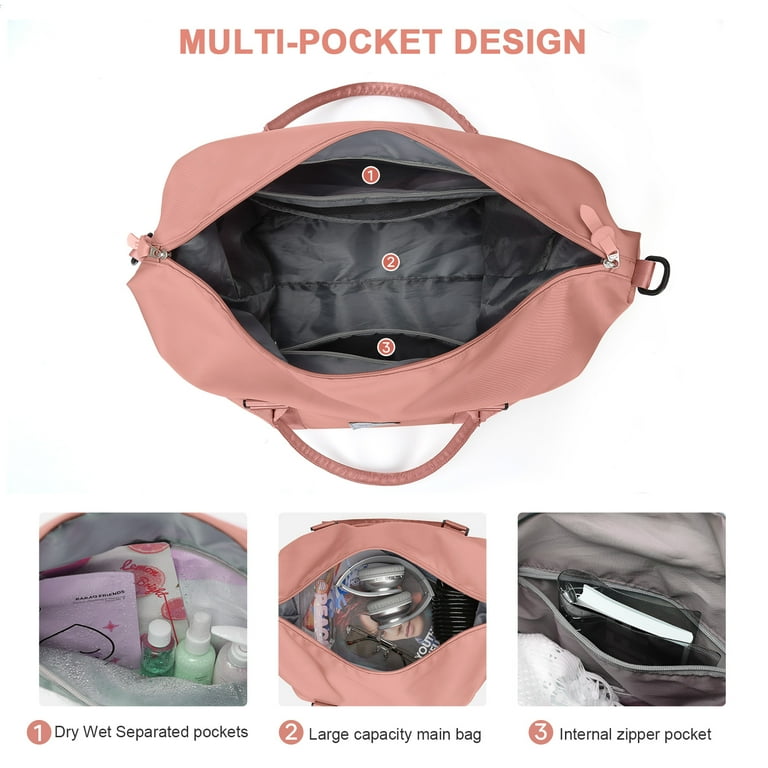 Weekender Bags for Women Travel Duffle Bags Carry on Gym Bag Overnight Bag with Trolley Sleeve Wet Pocket Sports Tote Gym Bag Travel bag for Women