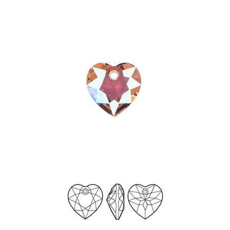 

Drop Crystal Passions light rose shimmer 10.5mm faceted heart cut pendant (6432). Sold per pkg of 2.