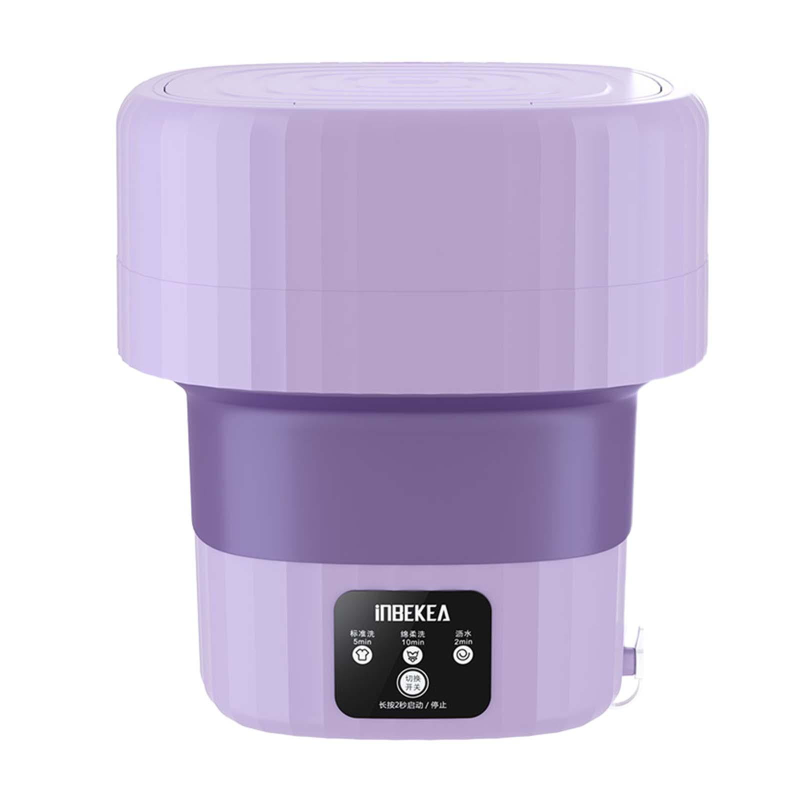 simhoa Folding Washing Machine Mini Bucket Washer Lightweight Easy to Carry Compact with Handle Portable Clothes Washer Small Washer for Outdoor RV violet