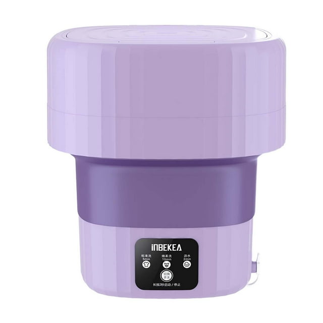 Lavadora plegable Lavadora de ropa portátil Ahorro de espacio Práctico Accesorios convenientes Lavadora pequeña Mini Lavadora de cubo para RV al aire Violeta Gloria Lavadora portátil