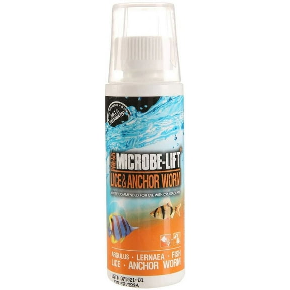 Microbe-Lift Lice & Anchor Worm [Aquarium, Medications FW & SW] 4 oz (Treats up to 480 Gallons)