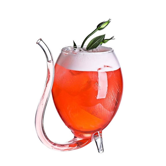 Creative Vampire Filter Red Wine Glass, Clear Juice Cup, Goblet With Drinking Tube Straw High Gorosilicate Glass Wine Decanter