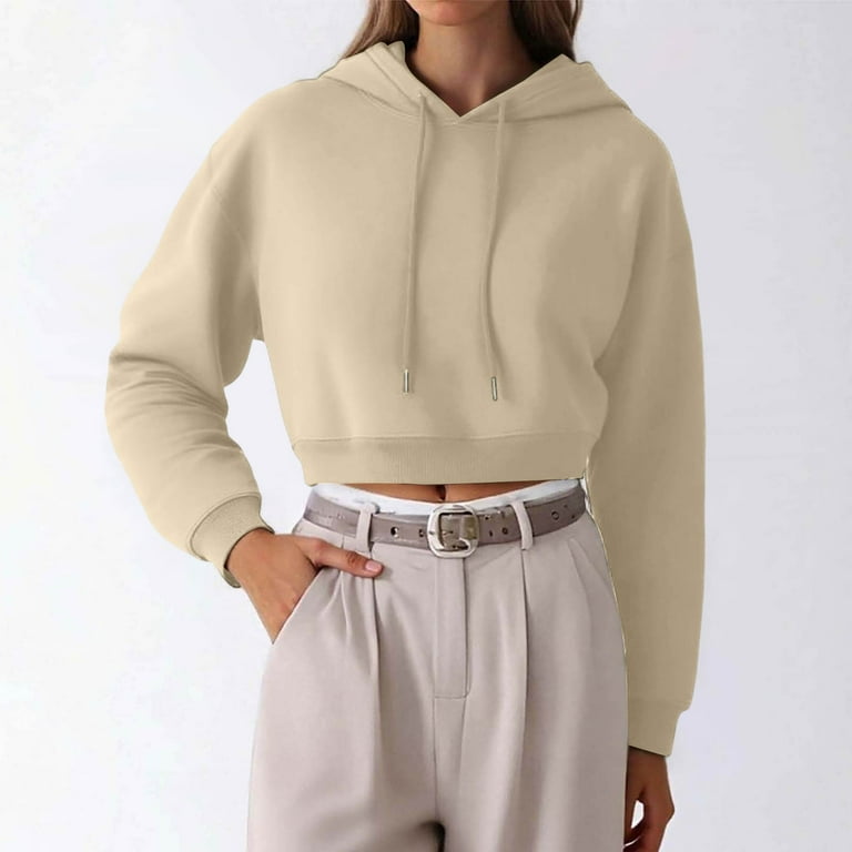 Hoodies for Women Cropped Hoodie Teen Girls Gym Fit Women's Casual