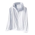 thumbnail image 2 of GaThRRgYP Women's Summer Sun Shield Coat for Outdoor Work,Woman Casual Solid Sports Hooded Long Sleeve Zipper Sun-proof High Elastic White XXL, 2 of 6