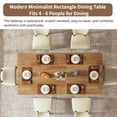 thumbnail image 2 of Fnova 63" Rectangular Modern Dining Table, Wooden Modern Kitchen Table for 6 People for Dining Room, Warm Brown (Chairs Not Included), 2 of 14