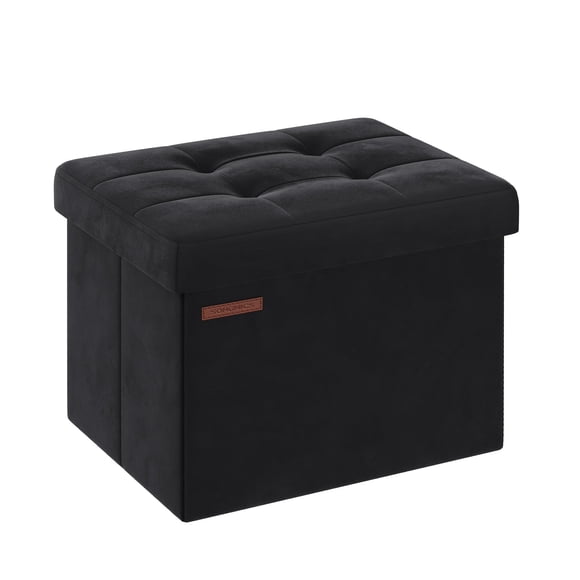 Reposapiés plegable Storage Ottoman SONGMICS, 31 x 41 x 31 cm, color negro