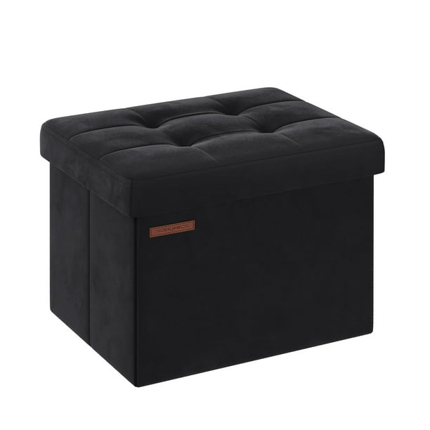 Reposapiés plegable Storage Ottoman SONGMICS, 31 x 41 x 31 cm, color negro